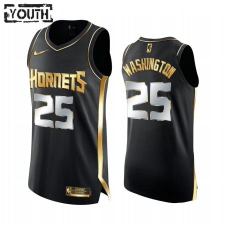 Kinder NBA Charlotte Hornets Trikot P.J. Washington 25 2020-21 Schwarz Golden Edition Swingman